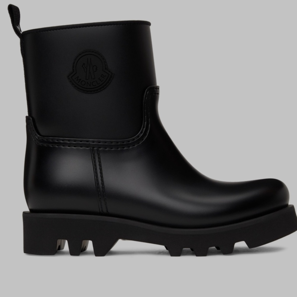 Moncler Black Rubber rain boots size 7